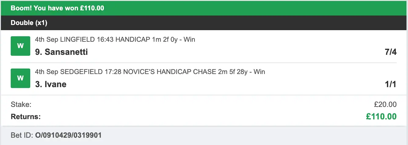 Bet Tips Of The Day - Winner - Double - 2025-09-04