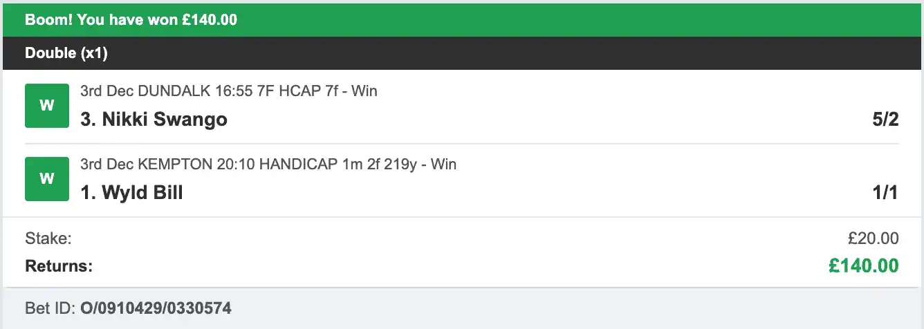 Bet Tips Of The Day - Winner - Double - 2025-12-03