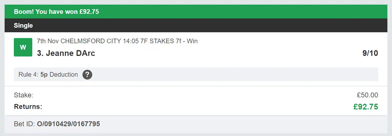 Bet Tips Of The Day - Winner 1 - 2023-11-07