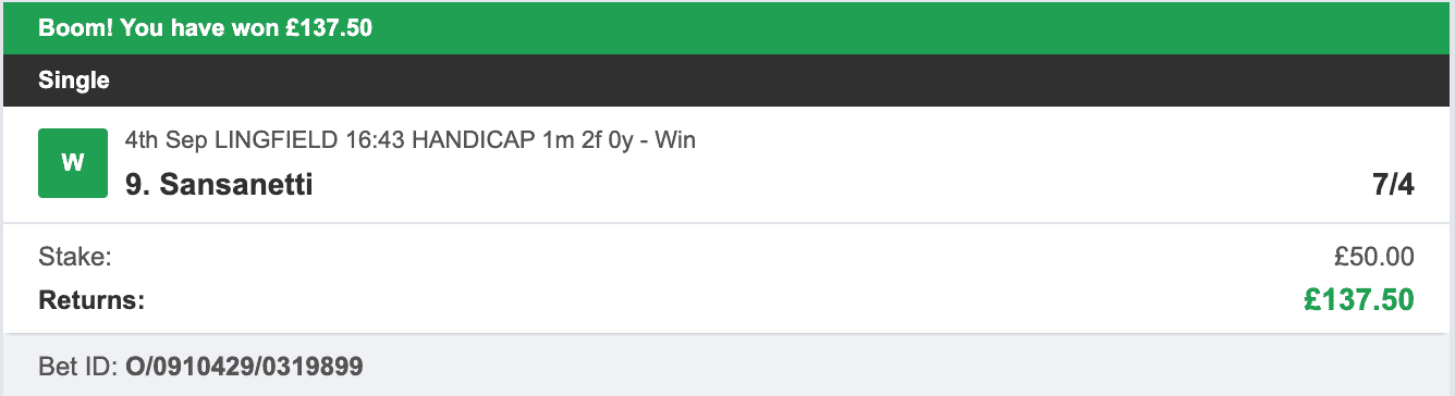 Bet Tips Of The Day - Winner 1 - 2025-09-04
