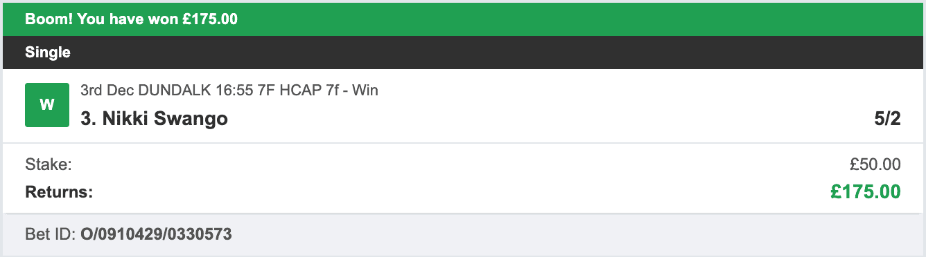 Bet Tips Of The Day - Winner 1 - 2025-12-03