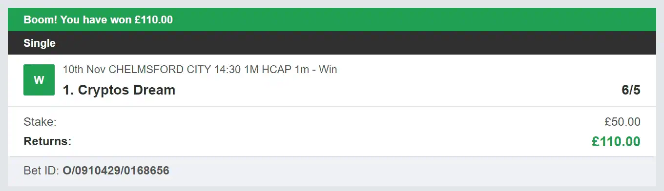 Bet Tips Of The Day - Winner 2 - 2023-11-10